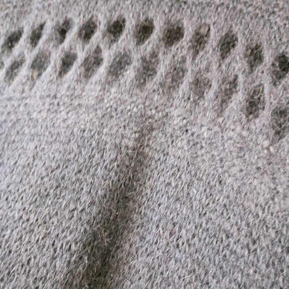 Rose D Italy Charcoal Knit Sweater Dress / Long Tunic Open-Knit Details – IT 42 - Picture 2 of 6